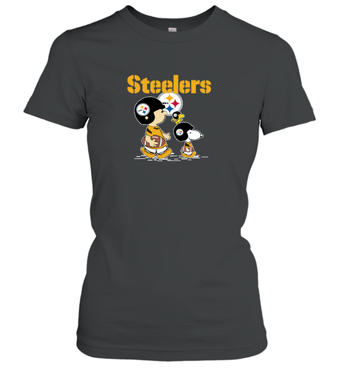 PITTSBURGH STEELERS Let's Play Football Together Snoopy NFL Women's T-Shirt