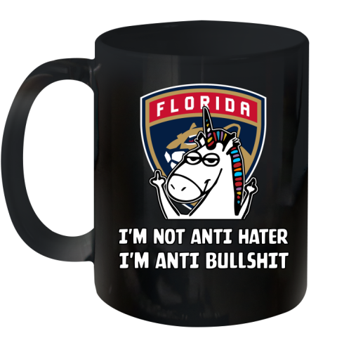Florida Panthers NHL Hockey Unicorn I'm Not Anti Hater I'm Anti Bullshit Ceramic Mug 11oz 2