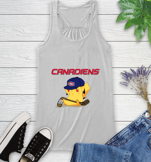 NHL Pikachu Hockey Sports Montreal Canadiens Racerback Tank