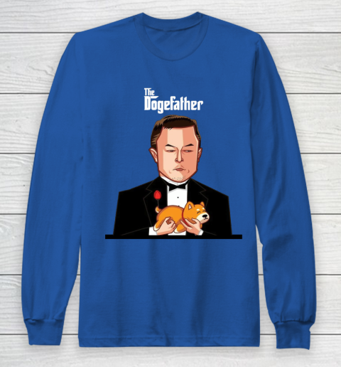 Dogecoin The DogeFather Funny Long Sleeve T-Shirt 6