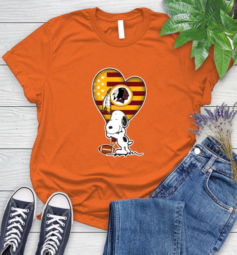 Washington Redskins NFL Football The Peanuts Movie Adorable Snoopy Women's T-Shirt 4