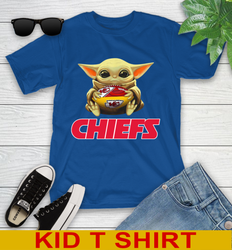 NFL Football Kansas City Chiefs Baby Yoda Star Wars Shirt Youth T-Shirt 9