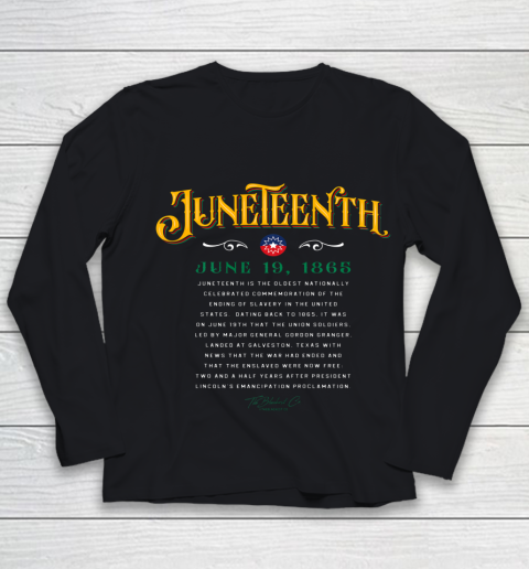 Juneteenth Vintage African American 1865 Youth Long Sleeve