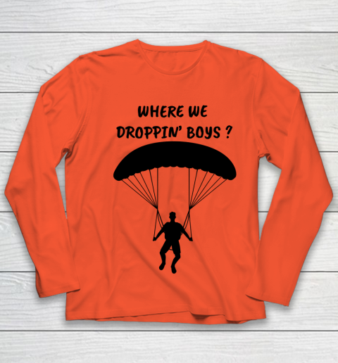 Fortnite Tshirt Where we droppin Boys Youth Long Sleeve 2
