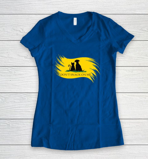 Don't Snack on Me Funny Cats Dogs, Pet Women's V-Neck T-Shirt 5