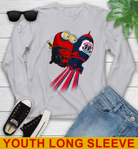 NBA Basketball Washington Wizards Deadpool Minion Marvel Shirt Youth Long Sleeve 5