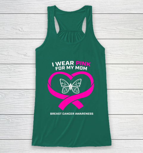 Men Women Kids Wear Pink For My Mom Breast Cancer Awareness Racerback Tank 5