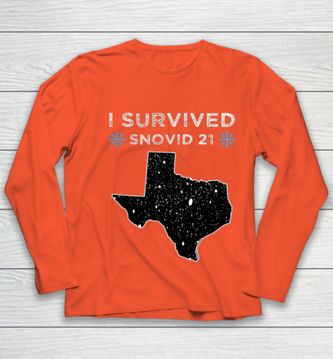 I Survived Winter Snow Storm 2021 Icy Freezing Weather Youth Long Sleeve 3