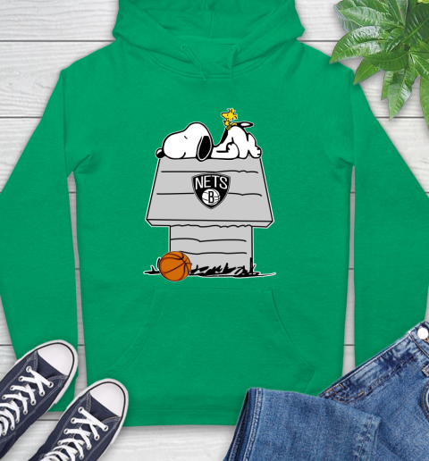 Brooklyn Nets NBA Basketball Snoopy Woodstock The Peanuts Movie Hoodie 8