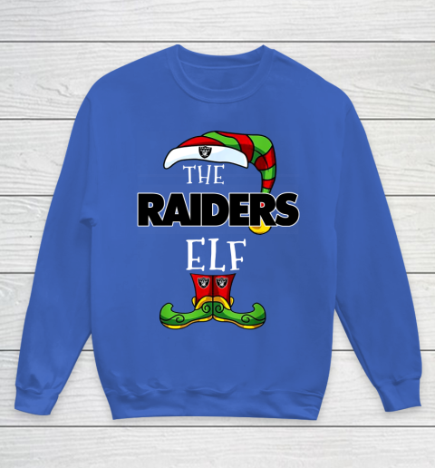 Oakland Raiders Christmas ELF Funny NFL Youth Sweatshirt 6