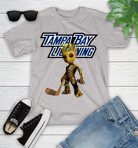 Tampa Bay Lightning NHL Hockey Groot Marvel Guardians Of The Galaxy Youth T-Shirt 12