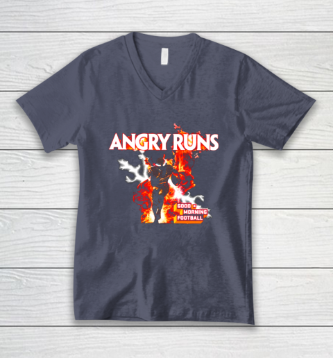 Angry Runs V-Neck T-Shirt 7