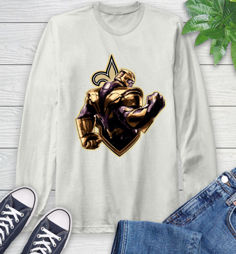 NFL Thanos Avengers Endgame Football Sports New Orleans Saints Long Sleeve T-Shirt 12