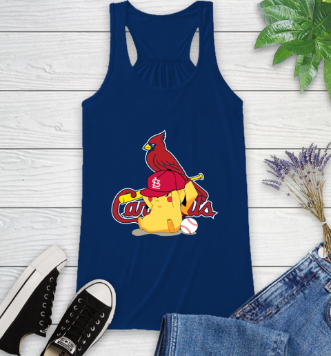 MLB Pikachu Baseball Sports St.Louis Cardinals Racerback Tank 9