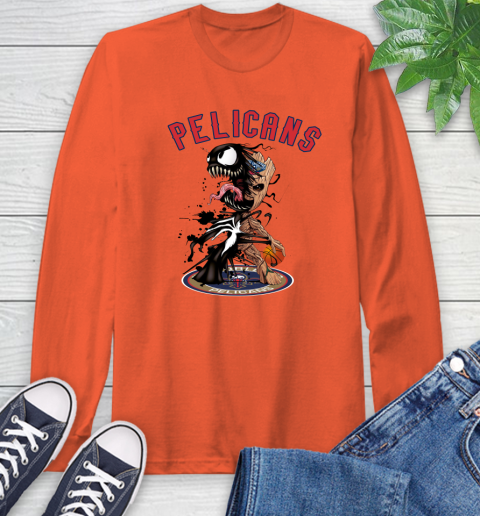 NBA New Orleans Pelicans Basketball Venom Groot Guardians Of The Galaxy Long Sleeve T-Shirt 5