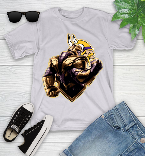 NFL Thanos Avengers Endgame Football Sports Minnesota Vikings Youth T-Shirt 4