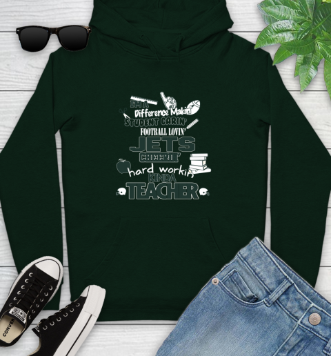 New York Jets NFL I'm A Difference Making Student Caring Football Loving Kinda Teacher Youth Hoodie 14