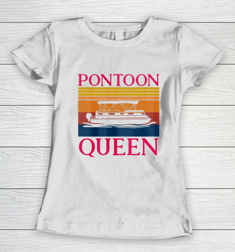 Womens Pontoon Queen Lake And Boating Lover Captain Women's T-Shirt