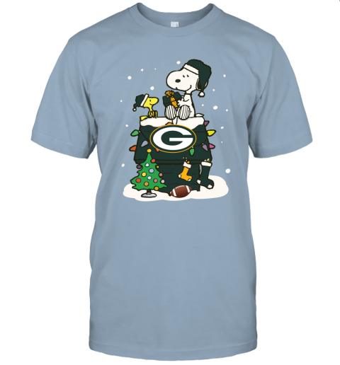 A Happy Christmas With Green Bay Packers Snoopy Unisex Jersey Tee