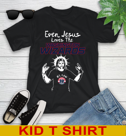 Washington Wizards NBA Basketball Even Jesus Loves The Wizards Shirt Youth T-Shirt