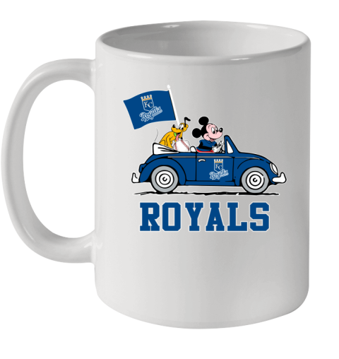 MLB Baseball Kansas City Royals Pluto Mickey Driving Disney Shirt Ceramic Mug 11oz