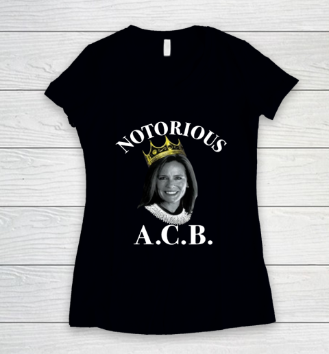 Notorious ACB Republican Amy Coney Barrett Women's V-Neck T-Shirt