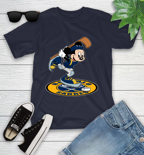 NHL Hockey Buffalo Sabres Cheerful Mickey Disney Shirt Youth T-Shirt 3