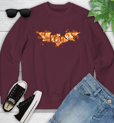 NFL Detroit Lions Batman Logo DC Football Sports Shirt Youth Sweatshirt 4