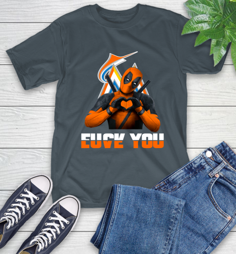 MLB Miami Marlins Deadpool Love You Fuck You Baseball Sports T-Shirt 10