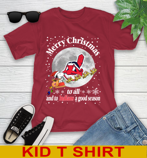 Cleveland Indians Merry Christmas To All And To Indians A Good Season MLB Baseball Sports Youth T-Shirt 12