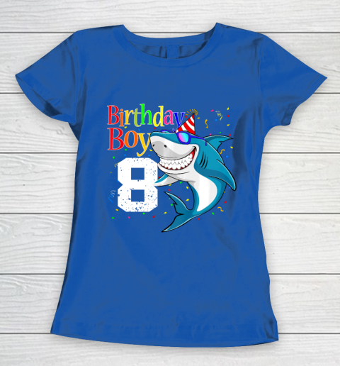 Kids 8th Birthday Boy Shark Shirts 8 Jaw Some Four Tees Boys 8 Years Old Women's T-Shirt 8