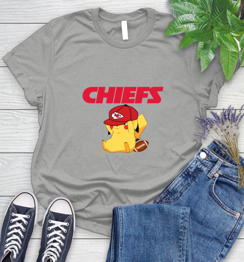 NFL Pikachu Football Sports Kansas City Chiefs Women's T-Shirt 10
