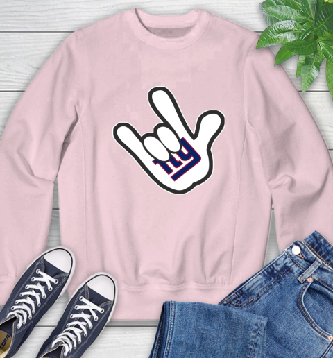 New York Giants NFL Football Mickey Rock Hand Disney Sweatshirt 9