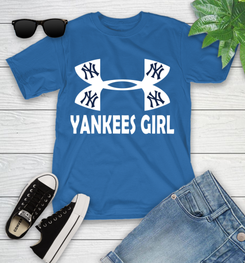 MLB New York Yankees Girl Under Armour Baseball Sports Youth T-Shirt 12