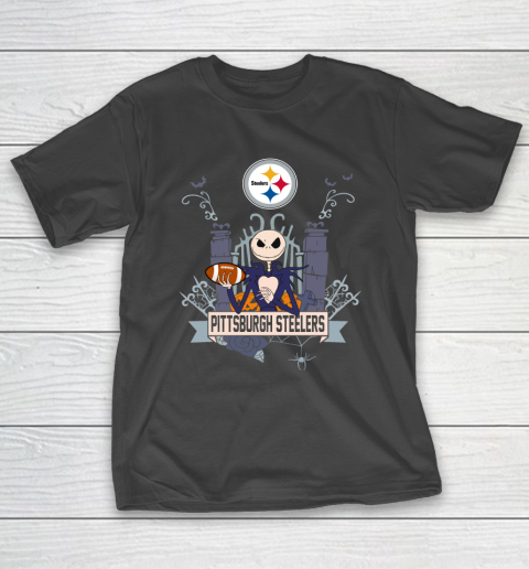 NFL Pittsburgh Steelers Football Jack Skellington Halloween T-Shirt