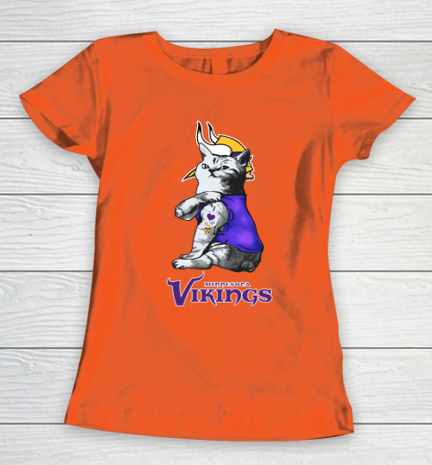 NFL Football My Cat Loves Minnesota Vikings Women's T-Shirt 3