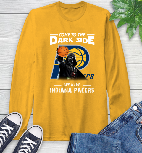 NBA Come To The Dark Side We Have Indiana Pacers Star Wars Darth Vader Basketball Long Sleeve T-Shirt 2