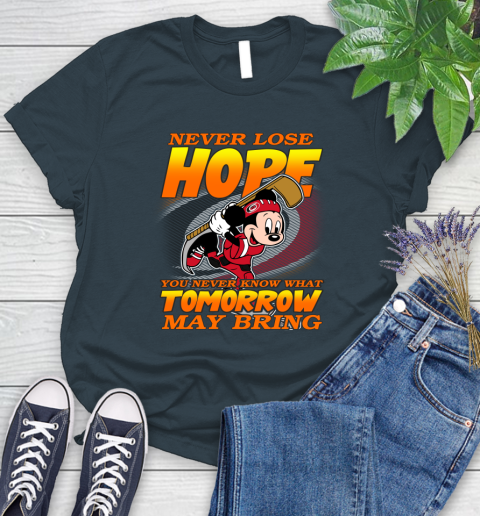 Carolina Hurricanes NHL Hockey ootball Mickey Disney Never Lose Hope Women's T-Shirt 11