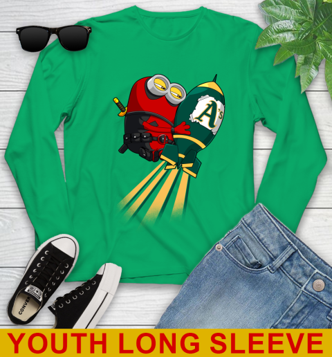 MLB Baseball Oakland Athletics Deadpool Minion Marvel Shirt Youth Long Sleeve 7