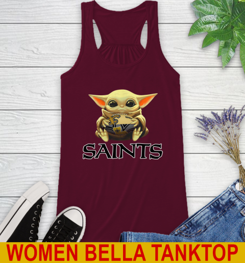 NFL Football New Orleans Saints Baby Yoda Star Wars Shirt Racerback Tank 3
