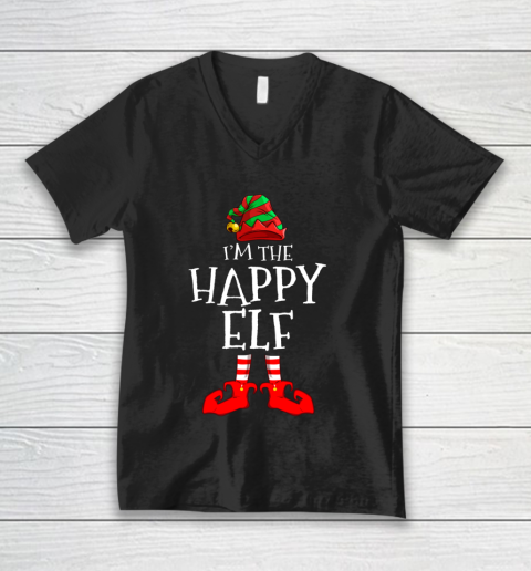 I m The Happy Elf Matching Family Group Christmas V-Neck T-Shirt