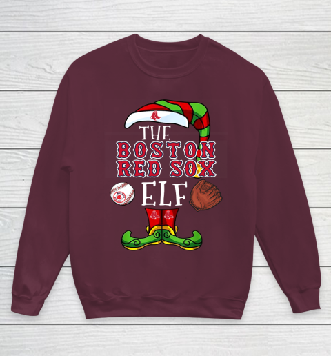 Boston Red Sox Christmas ELF Funny MLB Youth Sweatshirt 4