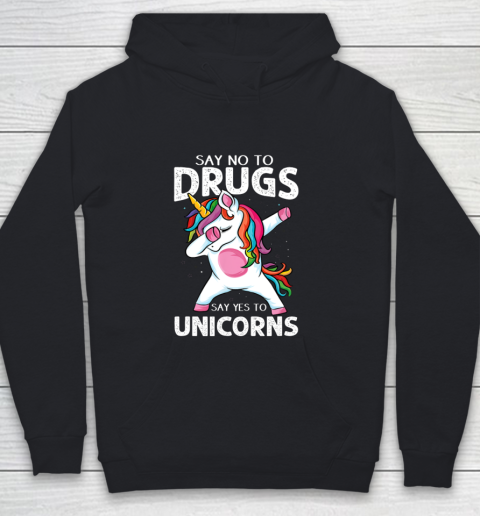 Say No To Drugs Say Yes To Unicorn Anti drug Red Ribbon Week Youth Hoodie