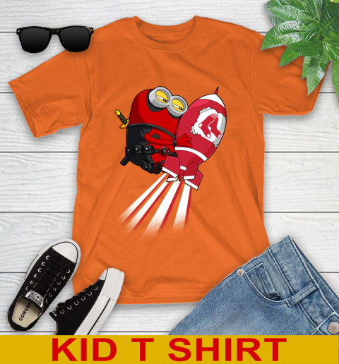 MLB Baseball Boston Red Sox Deadpool Minion Marvel Shirt Youth T-Shirt 8