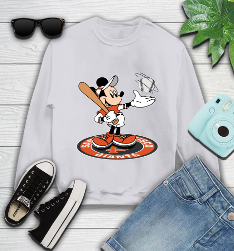 MLB Baseball San Francisco Giants Cheerful Mickey Disney Shirt Youth Sweatshirt 4