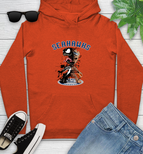 NFL Seattle Seahawks Football Venom Groot Guardians Of The Galaxy Youth Hoodie 5