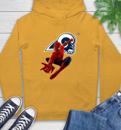 NFL Spider Man Avengers Endgame Football Los Angeles Rams Hoodie 3