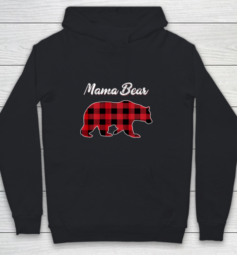 Mama Bear Christmas Pajama Red Plaid Buffalo Gift Youth Hoodie