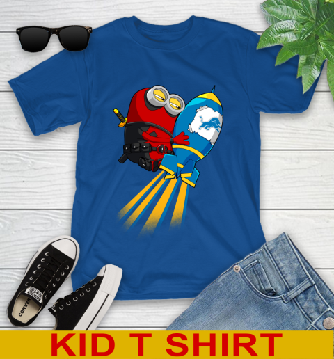 NFL Football Detroit Lions Deadpool Minion Marvel Shirt Youth T-Shirt 10