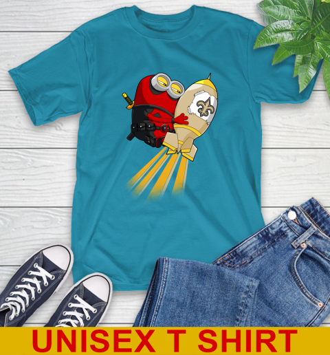 NFL Football New Orleans Saints Deadpool Minion Marvel Shirt T-Shirt 9